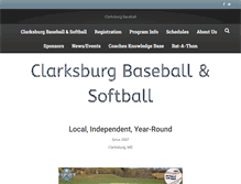 Tablet Screenshot of clarksburgbaseball.com